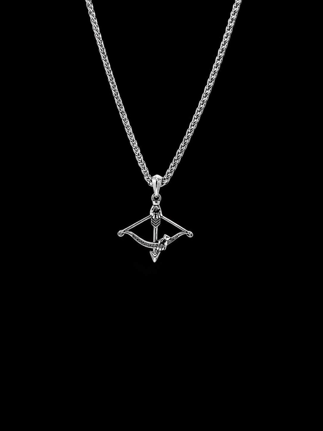 Silver Bow & Arrow Pendant Necklace